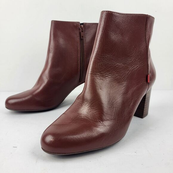 Marc Joseph New York Charles St Leather Ankle Bootie Reddish Brown 7.5 - Picture 1 of 11